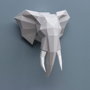 Paper Olifant Folding Kit  grijs Assembli