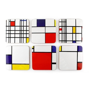 Lanzfeld Onderzetters Set van 6 stuks - Compositie, Mondriaan