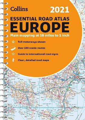 Collins Maps: Road Atlas Europe 2021 Essential