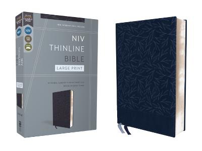 NIV, Thinline Bible, Large Print, Leathersoft, Navy, Red Letter, Comfort Print