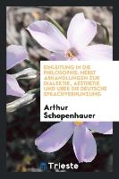 Schopenhauer, A: Einleitung in die Philosophie