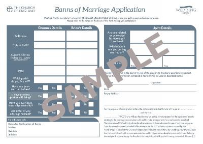 Banns of Marriage Form (pack of 30)