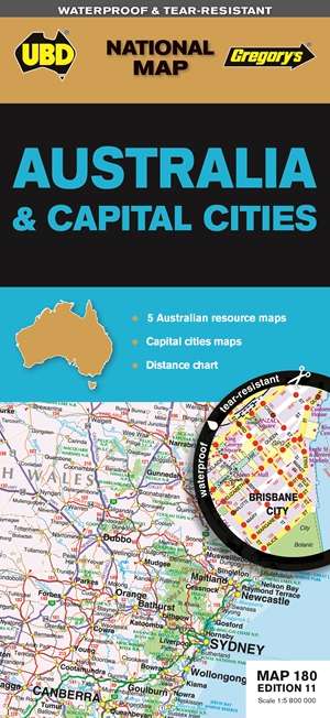 Australia & Cities Map 180 11th ed (waterproof)