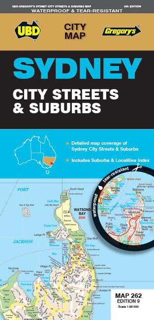Sydney City Streets & Suburbs Map 262 9th (waterproof)
