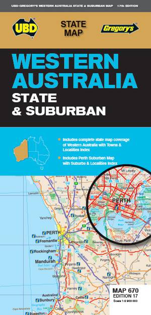 Western Australia State & Suburban Map 670 17th ed