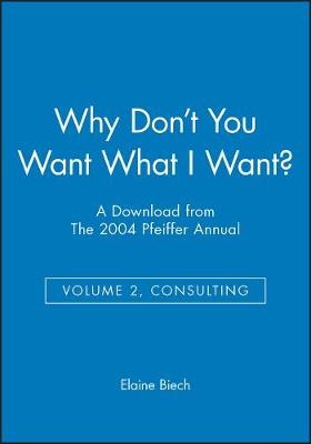 Why Don't You Want What I Want?: A Download from the 2004 Pfeiffer Annual (Volume 2, Consulting)