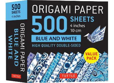 Origami Paper 500 sheets Blue and White 4" (10 cm)