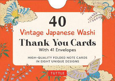 40 Thank You Cards in Vintage Japanese Washi Designs