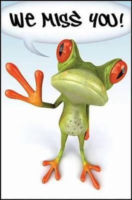 We Miss You! Frog Postcard (Pkg of 25)