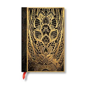 Paperblanks the Chanin Rise New York Deco Hardcover Journal Mini Lined Elastic Band Closure 176 Pg 85 GSM