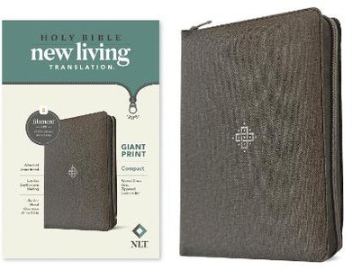 NLT Compact Giant Print Zipper Bible, Filament Edition, Grey