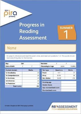 New PiRA Test 1, Summer PK10 (Progress in Reading Assessment)