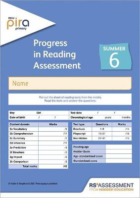 New PiRA Test 6, Summer PK10 (Progress in Reading Assessment)