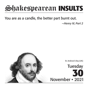 Shakespearean Insults Day-to-day Kalender 2021