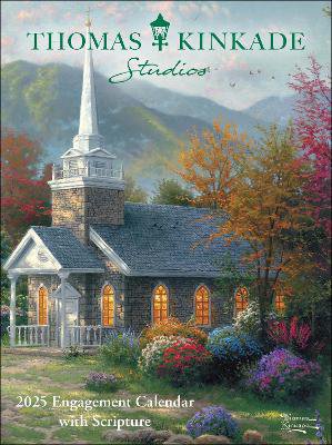 Thomas Kinkade Studios 12-Month 2025 Monthly/Weekly Engagement Calendar with Scripture