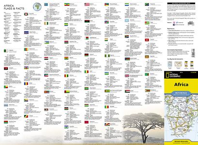 National Geographic Africa Map (Folded with Flags and Facts)