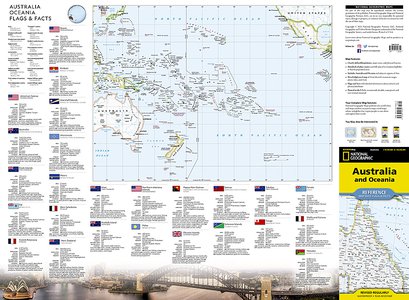 National Geographic Australia and Oceania Map (Folded with Flags and Facts)