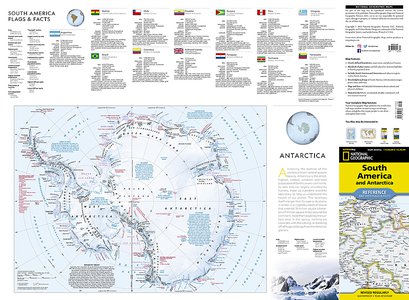 National Geographic South America and Antarctica Map (Folded with Flags and Facts)