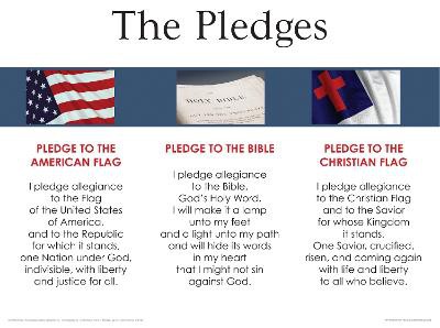 3-In-1: Pledges of Allegiance, Christian Flag, Bible Wall Chart