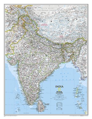 India wandkaart geplastificeerd