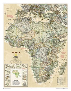 Afrika politiek antiek wandkaart