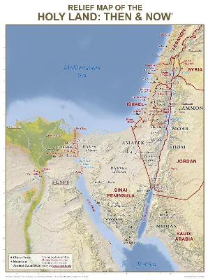 Relief Map of the Holy Land: Then and Now Wall Chart