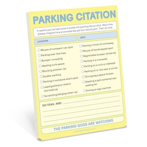 Knock Knock Parking Citation Nifty Note (Pastel Yellow)