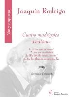 Cuatro Madrigales Amatorios for Medium Voice and Orchestra Score
