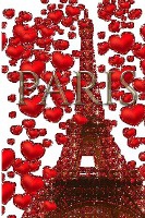 Paris Valentine's glitter Red hearts Eiffel Tower creative blank Journal