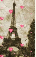 paris Eiffel Tower pink hearts Vintage creative blank page journal