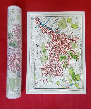 Birmingham 1731 - Old Map Supplied in a Clear Two Part Screw Presentation Tube - Print Size 45cm x 32cm