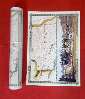 Salford Bridge to Erdington Coach Toll Road 1833 - Old Map Supplied Rolled in a Clear Two Part Screw Presentation Tube - Print Size 45cm x 32cm