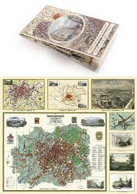 Manchester 1650 - 1876 - Fold Up Map featuring William Swire's Plan of Manchester and Environs 1824, Cole and Ropers Plan of Manchester and Salford 1807, Dawson's Reform Plan of 1831, A Birds Eye View of 1876 Manchester and a Plan of Manchester of 1650