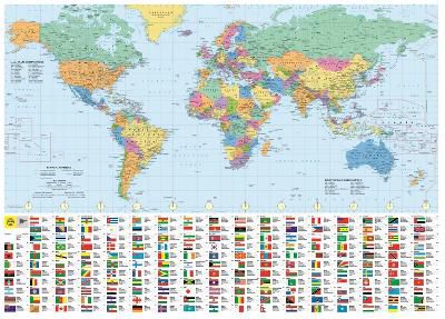Philip's Maps: Philip's RGS World Wall Map (with Flags)
