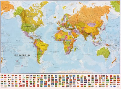Wereld politiek wandkaart
