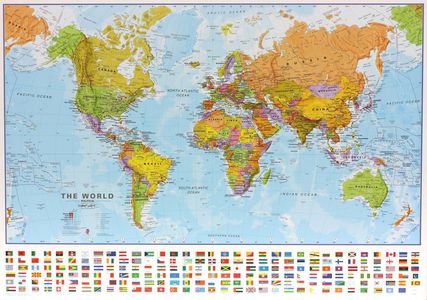 World politiek wandkaart