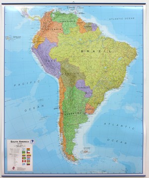 America South politiek geplastificeerd met latjes