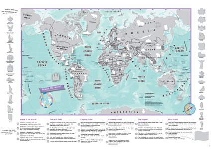 Scratch the World kid's adventure edition wall map