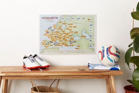 European Football Grounds Collect & Scratch wandkaart