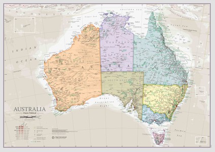 Australia political classic wandkaart