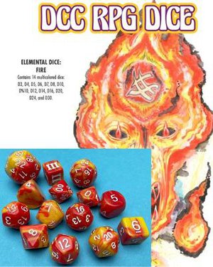 DCC RPG Dice Set Elemental Dice: Fire