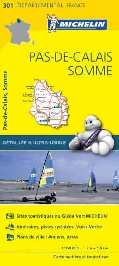 Michelin 301 Pas-de-Calais Somme 1:150.000 wegenkaart