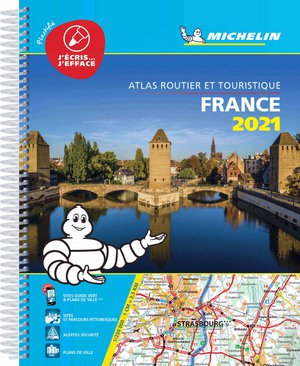 Frankrijk atlas geplastificeerd wegen & serv. utiles A4 2021