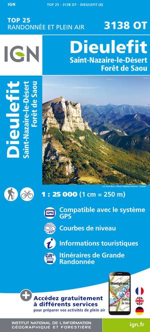 IGN 3138OT Dieulefit - St-Nazaire-le-Désert 1:25.000 TOP25 Topografische Wandelkaart
