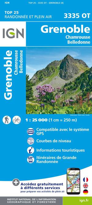 IGN 3335OT Grenoble - Chamrousse 1:25.000 TOP25 Topografische Wandelkaart