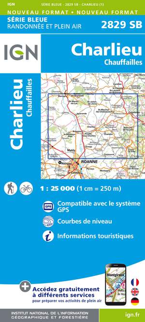 IGN 2829SB Charlieu - Chauffailles 1:25.000 Série Bleue Topografische Wandelkaart