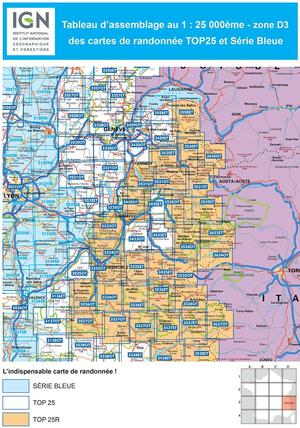 IGN 3030SB Villefranche-sur-Saône - Villars-les-Dombes 1:25.000 Série Bleue Topografische Wandelkaart