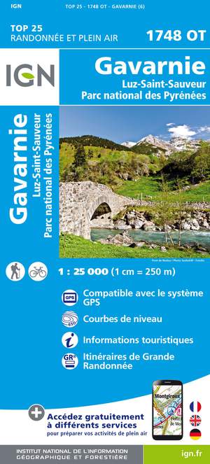 IGN 1748OT Gavarnie - Luz-St-Sauveur 1:25.000 TOP25 Topografische Wandelkaart