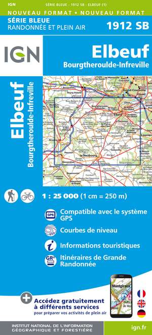 IGN 1912SSB Elbeuf - Bourgtheroulde-Infreville 1:25.000 Série Bleue Topografische Wandelkaart
