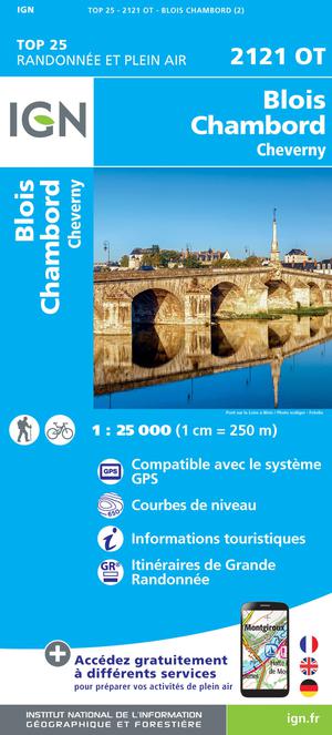 IGN 2121OT Blois - Chambord 1:25.000 TOP25 Topografische Wandelkaart